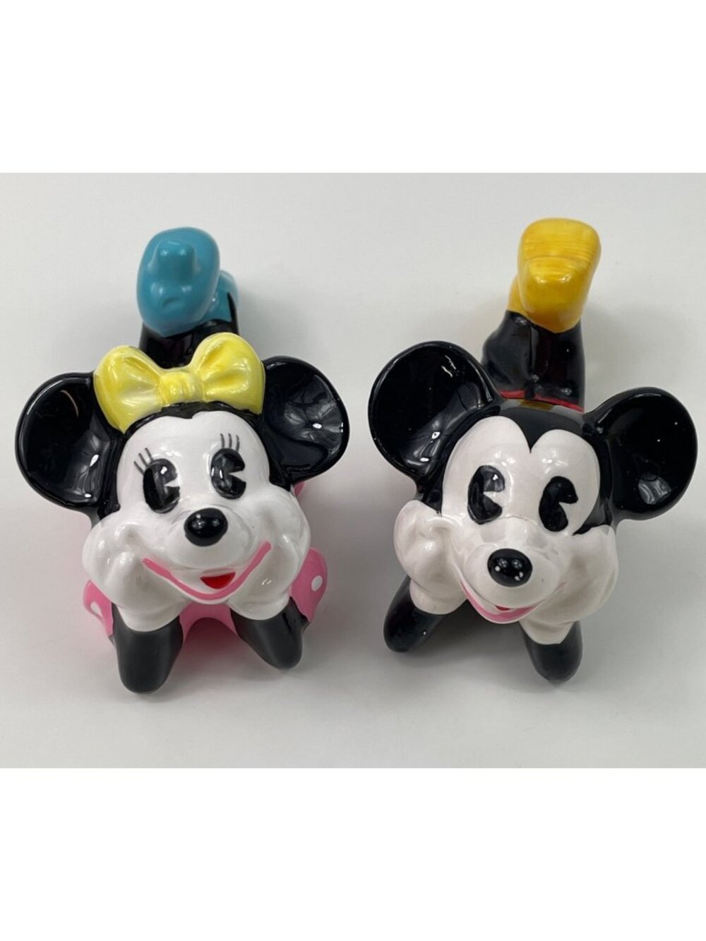 Walt Disney Japan Mickey & Minnie Mouse Porcelain Figurines Retro Collectible